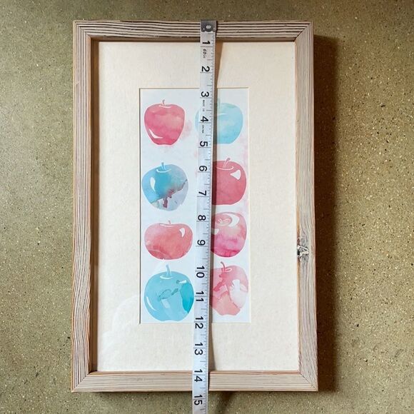 Multicolored Apple Print Watercolor Medium Print is Framed and Matted - Picture 5 of 15